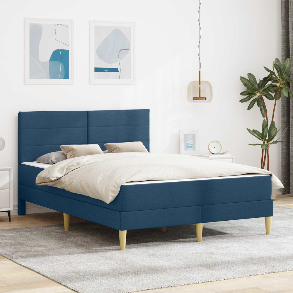 vidaXL Bed Frame Blue 120 x 190 cm Polyester