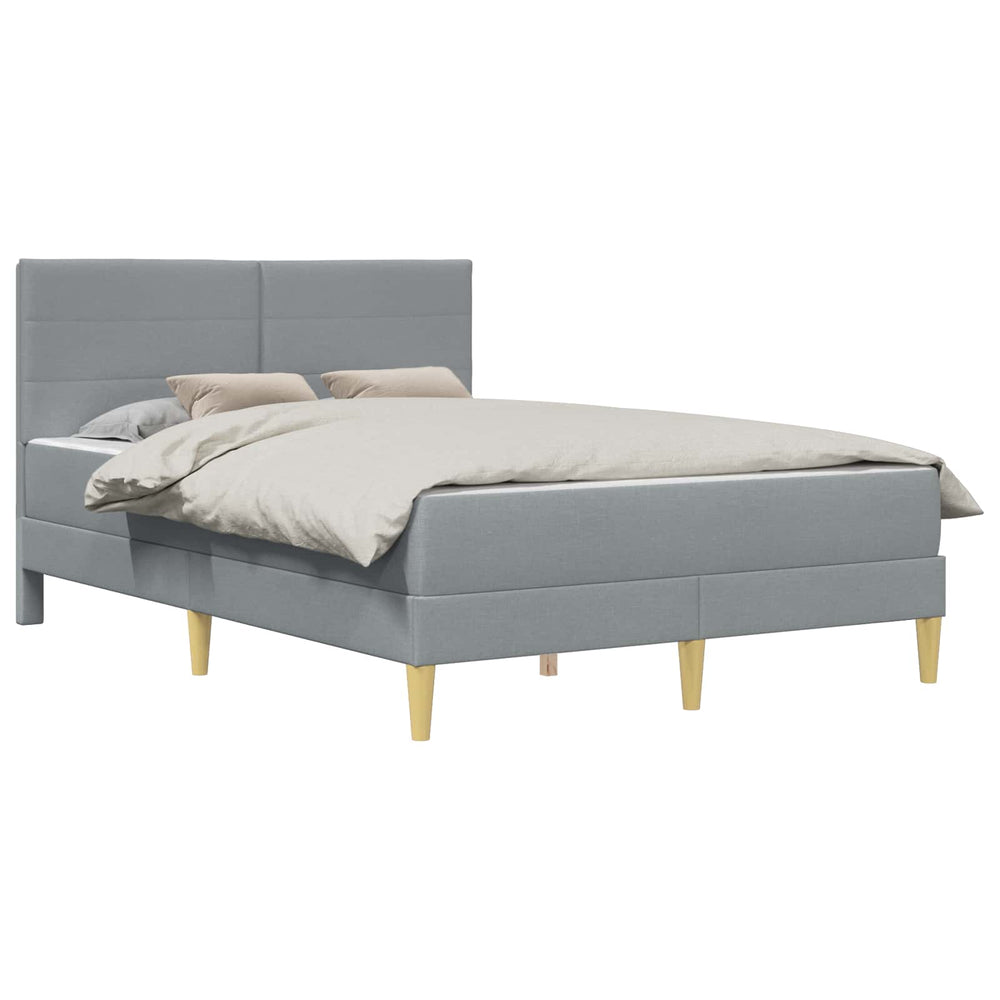 vidaXL Bed Frame Light Grey 140 x 190 cm Polyester