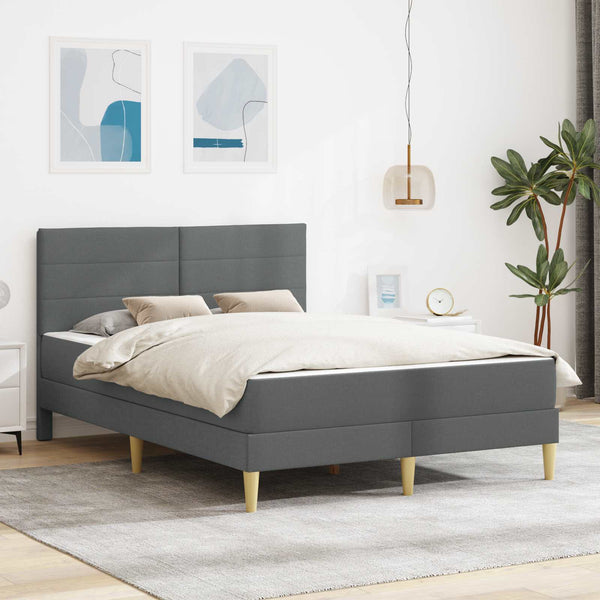 vidaXL Bed Frame Dark Grey 140 x 190 cm Polyester