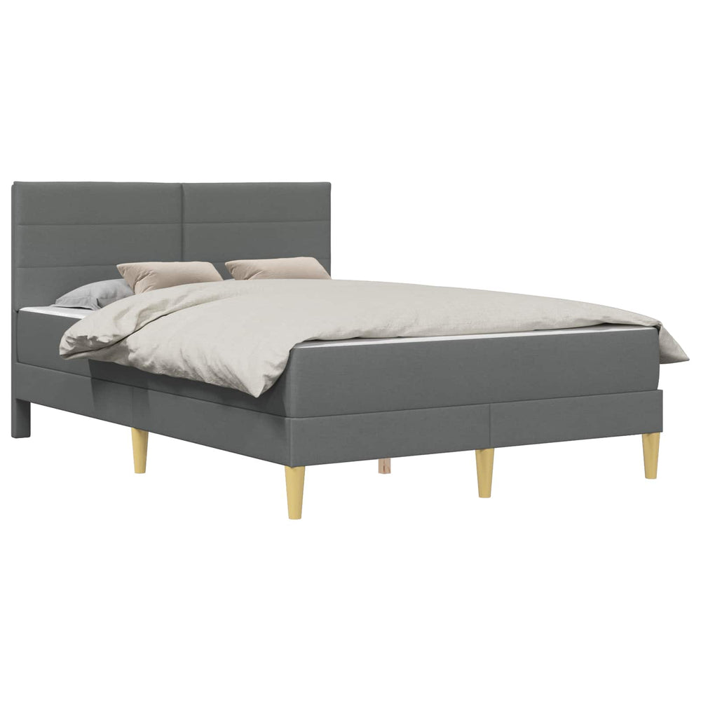 vidaXL Bed Frame Dark Grey 140 x 190 cm Polyester