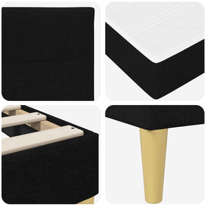 vidaXL Bed Frame Black 140 x 190 cm Polyester