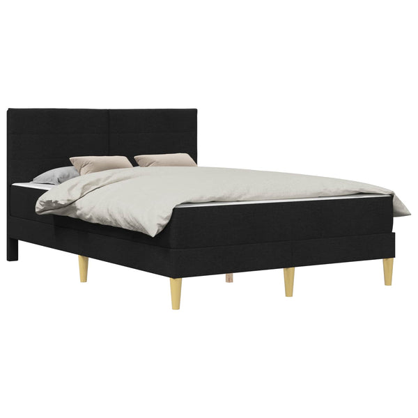 vidaXL Bed Frame Black 140 x 190 cm Polyester
