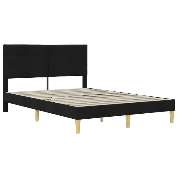 vidaXL Bed Frame Black 140 x 190 cm Polyester
