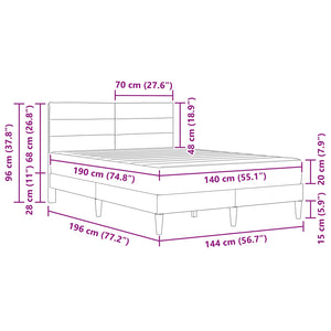 vidaXL Bed Frame Black 140 x 190 cm Polyester