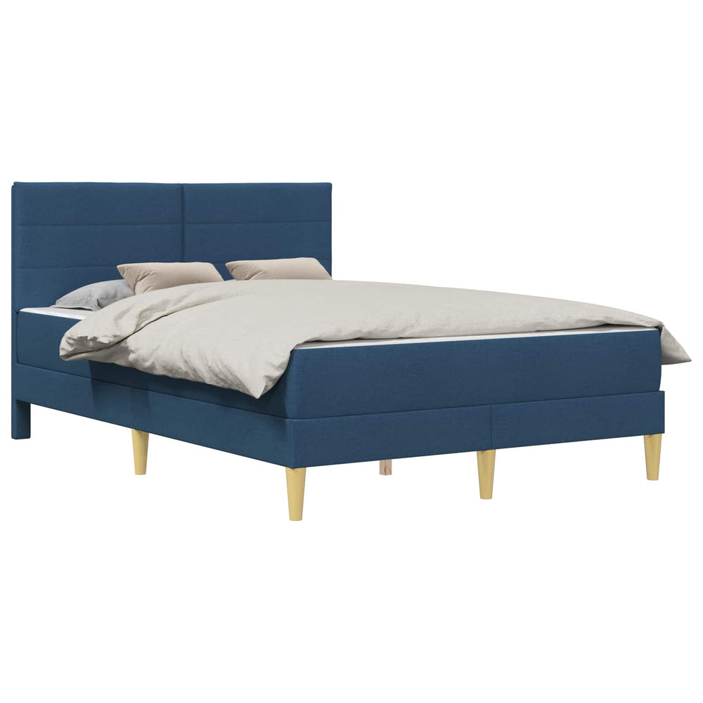 vidaXL Bed Frame Blue 140 x 190 cm Polyester