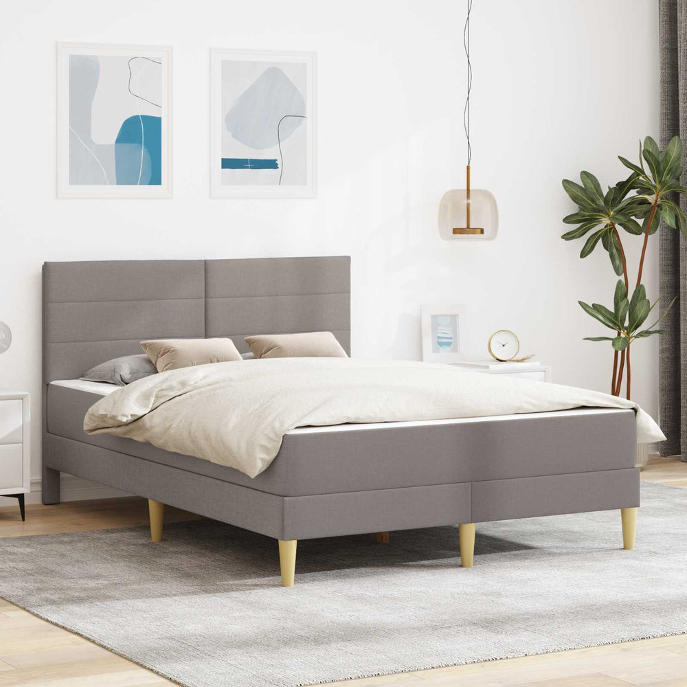 vidaXL Bed Frame Taupe 140 x 200 cm Polyester