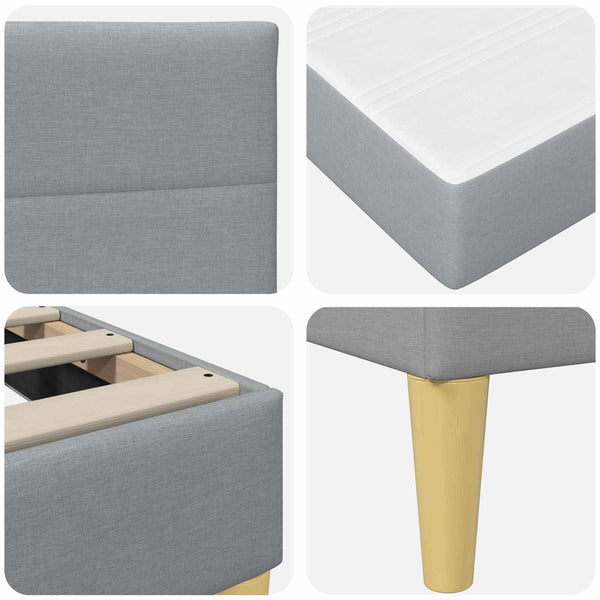 vidaXL Bed Frame Light Gray 180 x 200 cm Polyester