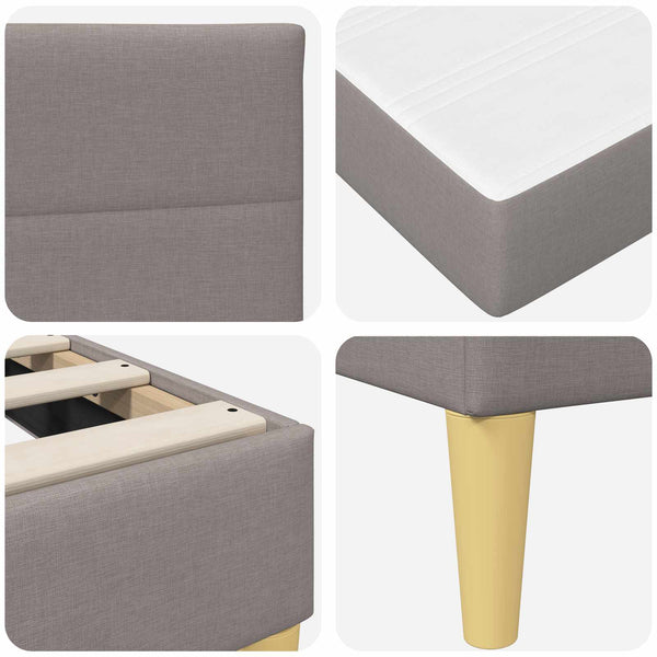 vidaXL Bed Frame Taupe 180 x 200 cm Polyester