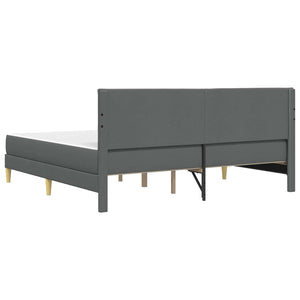vidaXL Bed Frame Dark Grey 200 x 200 cm Polyester