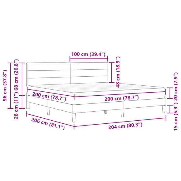 vidaXL Bed Frame Blue 200 x 200 cm Polyester