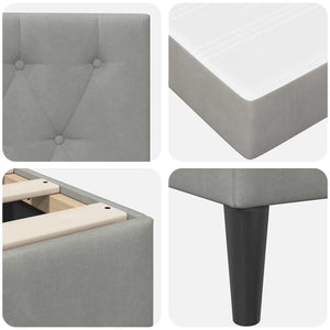 vidaXL Bed Frame with Mattress vidaXL Light Grey 120 x 190 cm Velvet