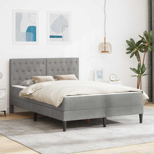 vidaXL Bed Frame with Mattress vidaXL Light Grey 120 x 190 cm Velvet