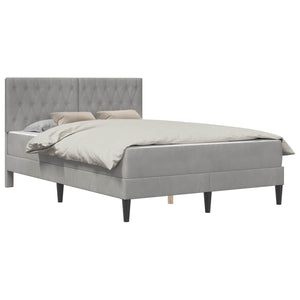 vidaXL Bed Frame with Mattress vidaXL Light Grey 120 x 190 cm Velvet