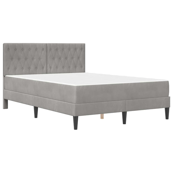 vidaXL Bed Frame with Mattress vidaXL Light Grey 120 x 190 cm Velvet