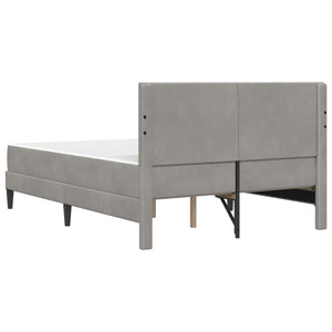 vidaXL Bed Frame with Mattress vidaXL Light Grey 120 x 190 cm Velvet
