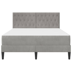 vidaXL Bed Frame with Mattress vidaXL Light Grey 120 x 190 cm Velvet