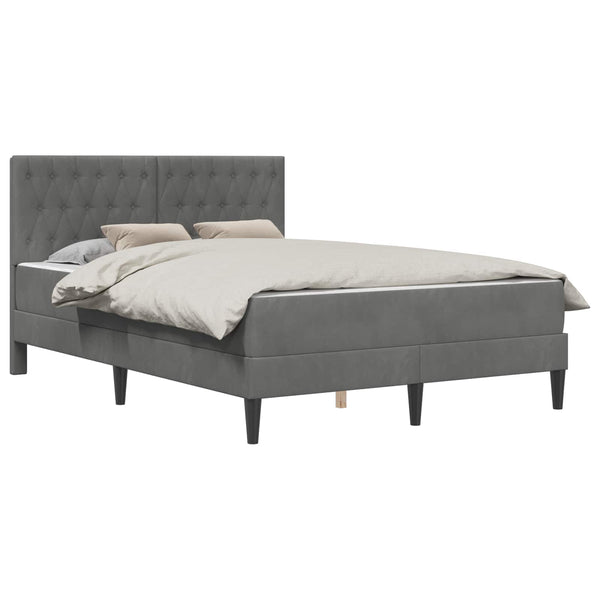 vidaXL Bed Frame with Mattress vidaXL Dark Grey 120 x 190 cm Velvet