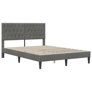vidaXL Bed Frame with Mattress vidaXL Dark Grey 120 x 190 cm Velvet