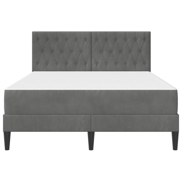 vidaXL Bed Frame with Mattress vidaXL Dark Grey 120 x 190 cm Velvet