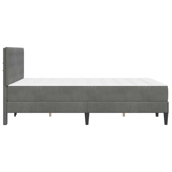 vidaXL Bed Frame with Mattress vidaXL Dark Grey 120 x 190 cm Velvet