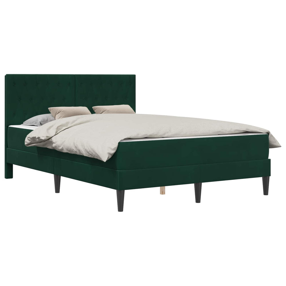 vidaXL Bed Frame with Mattress vidaXL Dark Green 120 x 190 cm Velvet