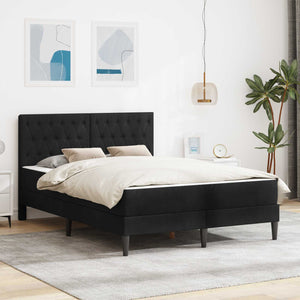 vidaXL Bed Frame with Mattress vidaXL Black 120 x 190 cm Velvet