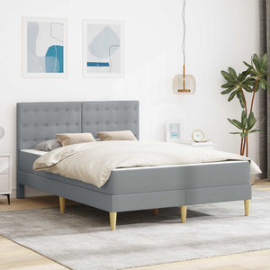 vidaXL Bed Frame with Mattress Light Gray 120 x 190 cm Fabric