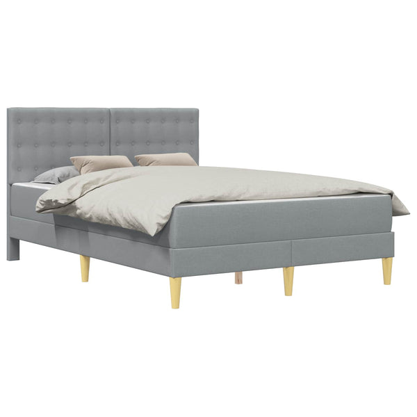 vidaXL Bed Frame with Mattress Light Gray 120 x 190 cm Fabric
