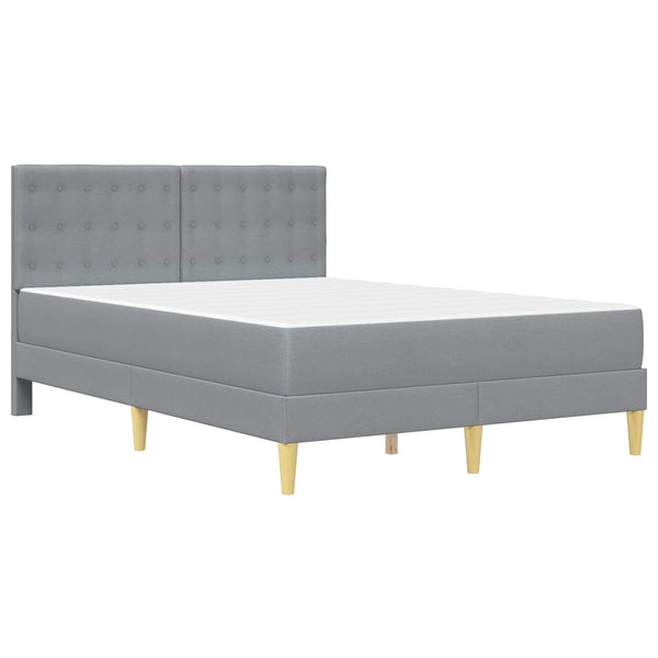 vidaXL Bed Frame with Mattress Light Gray 120 x 190 cm Fabric