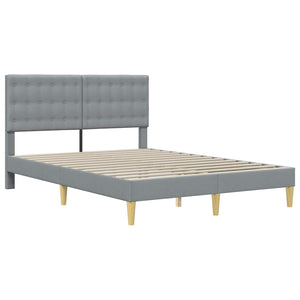 vidaXL Bed Frame with Mattress Light Gray 120 x 190 cm Fabric