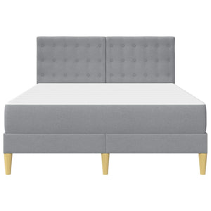 vidaXL Bed Frame with Mattress Light Gray 120 x 190 cm Fabric