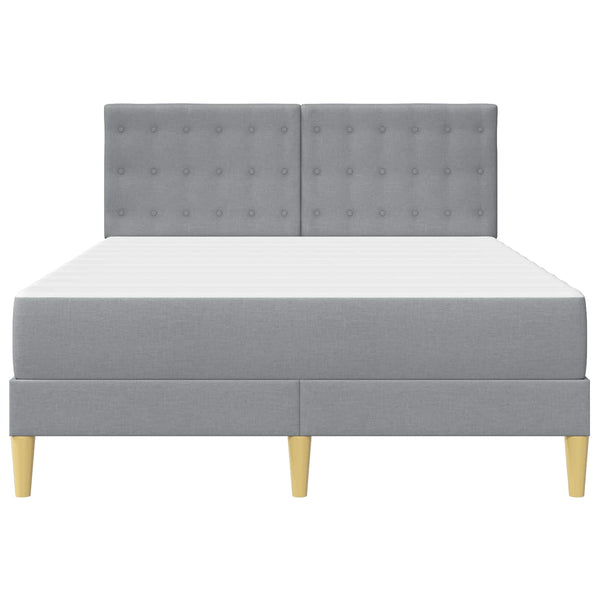 vidaXL Bed Frame with Mattress Light Gray 120 x 190 cm Fabric