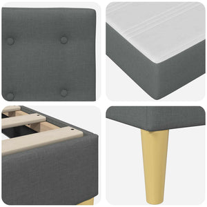 vidaXL Bed Frame with Mattress Dark Grey 120 x 190 cm Fabric