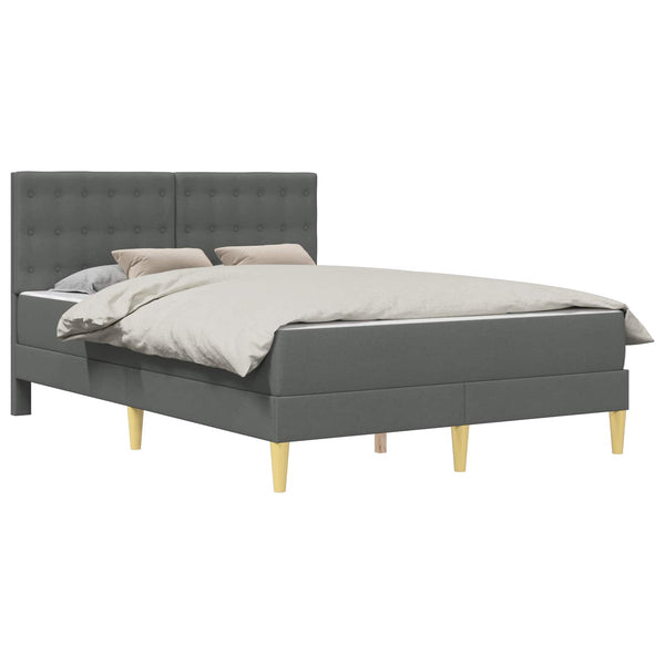 vidaXL Bed Frame with Mattress Dark Grey 120 x 190 cm Fabric