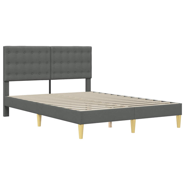vidaXL Bed Frame with Mattress Dark Grey 120 x 190 cm Fabric