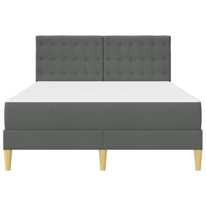 vidaXL Bed Frame with Mattress Dark Grey 120 x 190 cm Fabric