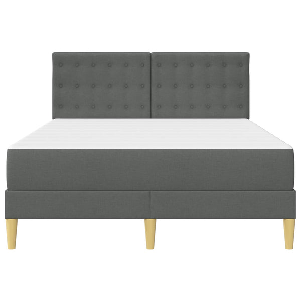 vidaXL Bed Frame with Mattress Dark Grey 120 x 190 cm Fabric