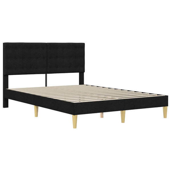 vidaXL Bed Frame with Mattress Black 120 x 190 cm Fabric