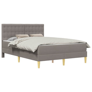 vidaXL Bed Frame with Mattress with Headboard Taupe 120 x 190 cm Fabric