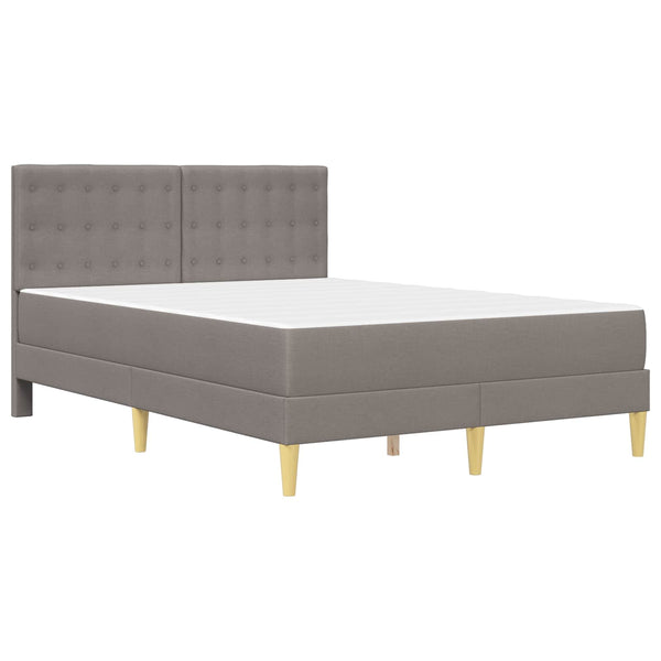 vidaXL Bed Frame with Mattress with Headboard Taupe 120 x 190 cm Fabric