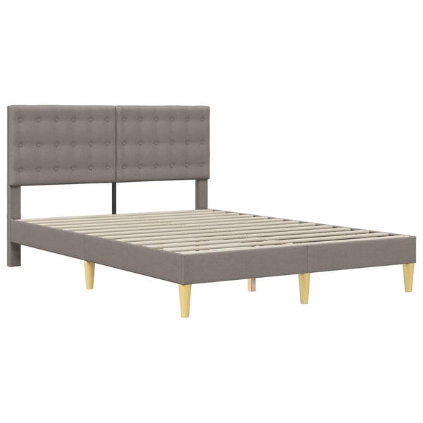 vidaXL Bed Frame with Mattress with Headboard Taupe 120 x 190 cm Fabric