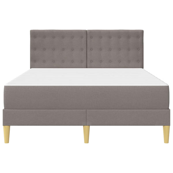 vidaXL Bed Frame with Mattress with Headboard Taupe 120 x 190 cm Fabric