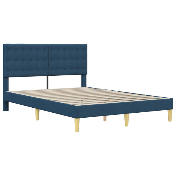 vidaXL Bed Frame with Mattress with Headboard Blue 120 x 190 cm Fabric