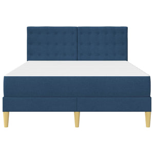 vidaXL Bed Frame with Mattress with Headboard Blue 120 x 190 cm Fabric