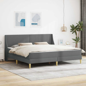 vidaXL Bed Frame with Mattress Dark Grey 180 x 200 cm Fabric