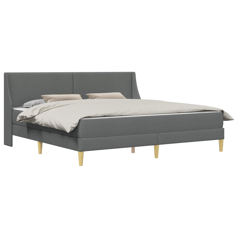vidaXL Bed Frame with Mattress Dark Grey 180 x 200 cm Fabric