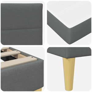 vidaXL Bed Frame with Mattress Dark Grey 90 x 190 cm Fabric