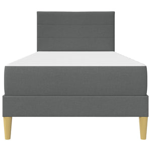 vidaXL Bed Frame with Mattress Dark Grey 90 x 190 cm Fabric