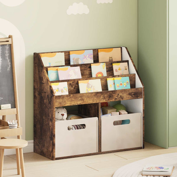 vidaXL Kids Shelf Smoked Oak 72.5 x 29.5 x 69 cm Engineered Wood