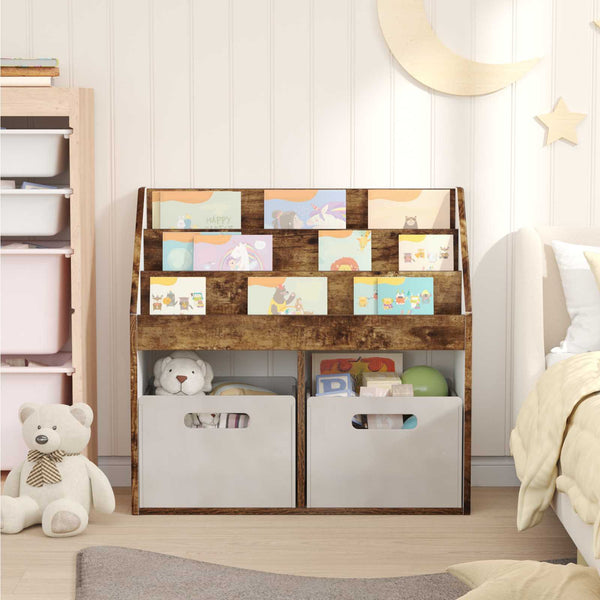 vidaXL Kids Shelf Smoked Oak 72.5 x 29.5 x 69 cm Engineered Wood